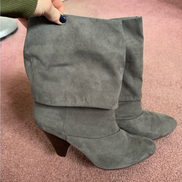 Charlotte Russe gray heeled booties - Picture 2 of 9